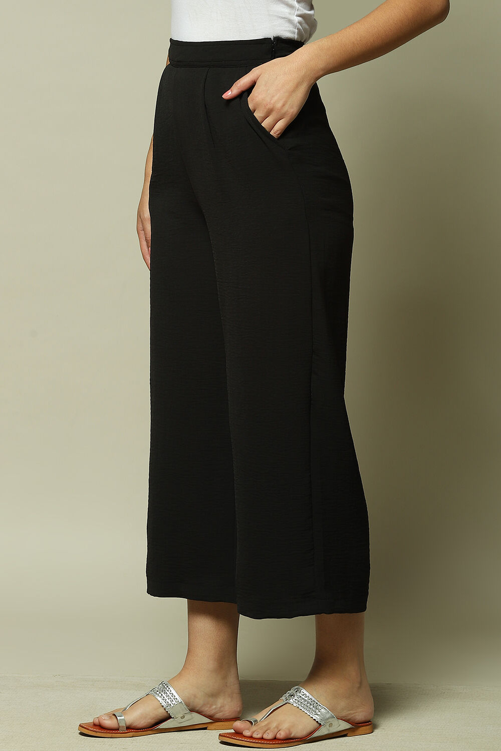 Black Art Silk Palazzo image number 3