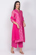 Pink Poly Cotton Straight Kurta Palazzo Suit Set image number 2