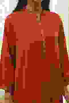 Burnt Orange Straight Solid Co-ord Set image number 1