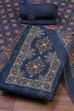 Grey Chanderi Rajasthani Print Unstitched Suit Set image number 0