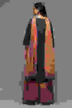 Blue Cotton Straight Kurta Sharara Suit Set image number 4