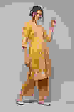 Mustard LIVA Straight Solid 2 Piece Set image number 0