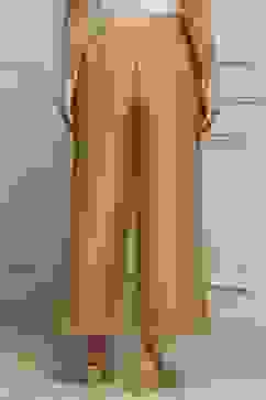 Gold Polyester Straight Dyed Palazzo Pants image number 5