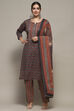 Green Cotton Unstitched Suit set image number 1