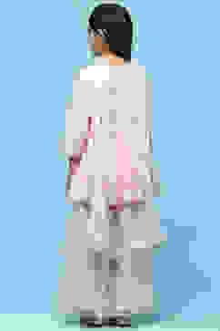 Pink Embroidered Georgette Peplum Sharara Suit Set image number 5