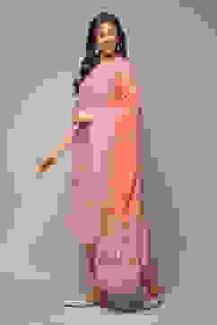 Light Coral Cotton Straight Kurta Pants Suit Set image number 3