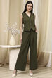 Beige Viscose Floral Embroidered Fusion Set image number 6