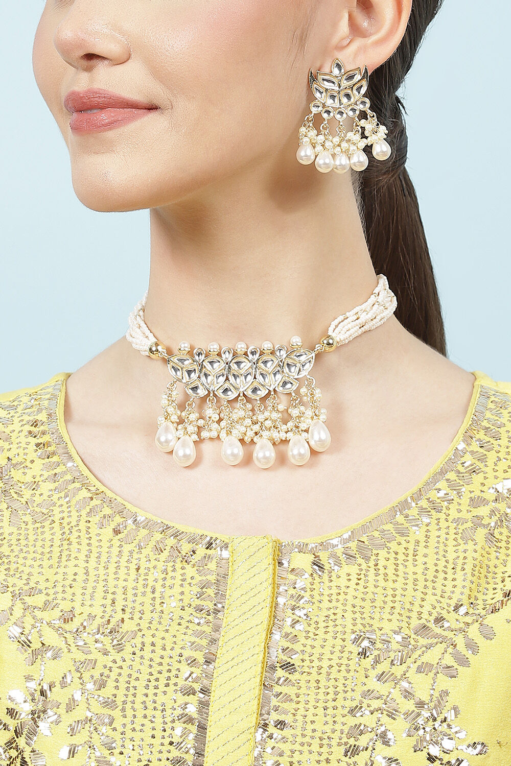 Pearl Alloy Necklace Set image number 1