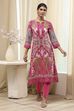 Pink Printed Straight Kurta image number 0