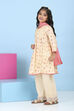 Peach Cotton Floral Printed A-Line Suit Set image number 3
