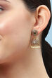 Gold Green Stone Earrings image number 3