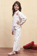 White Cotton Floral Printed Top and Pant Set image number 3