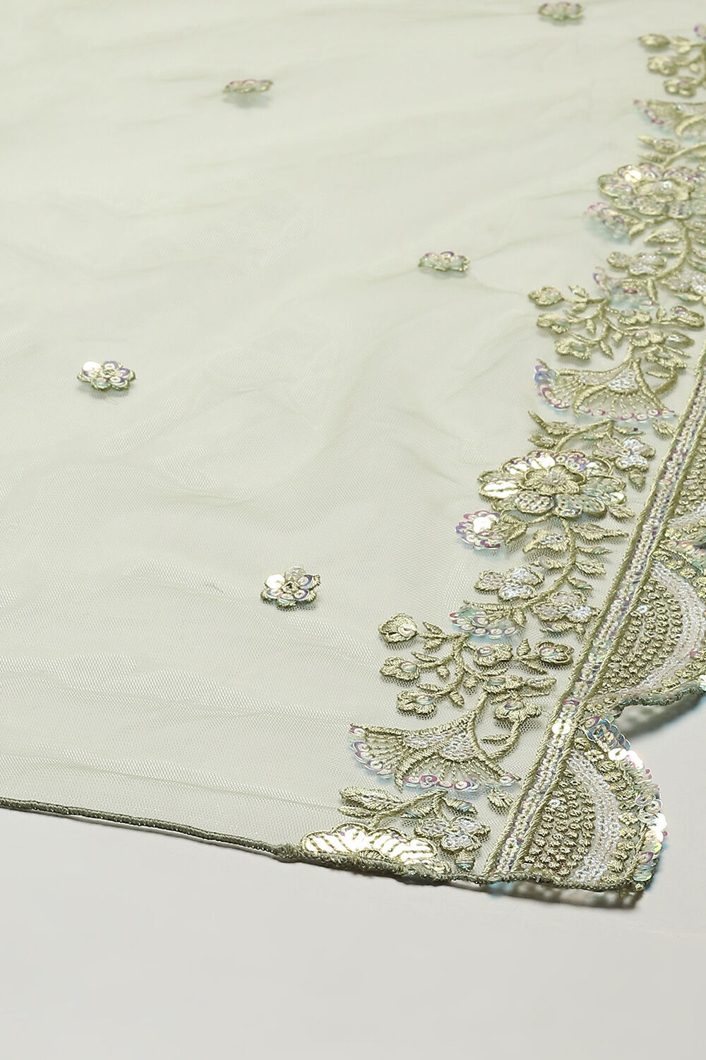 Sap Green Cotton Blend Straight Kurta Garara Suit Set image number 3