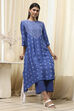 Blue Shantoon Asymmetric Suit Set