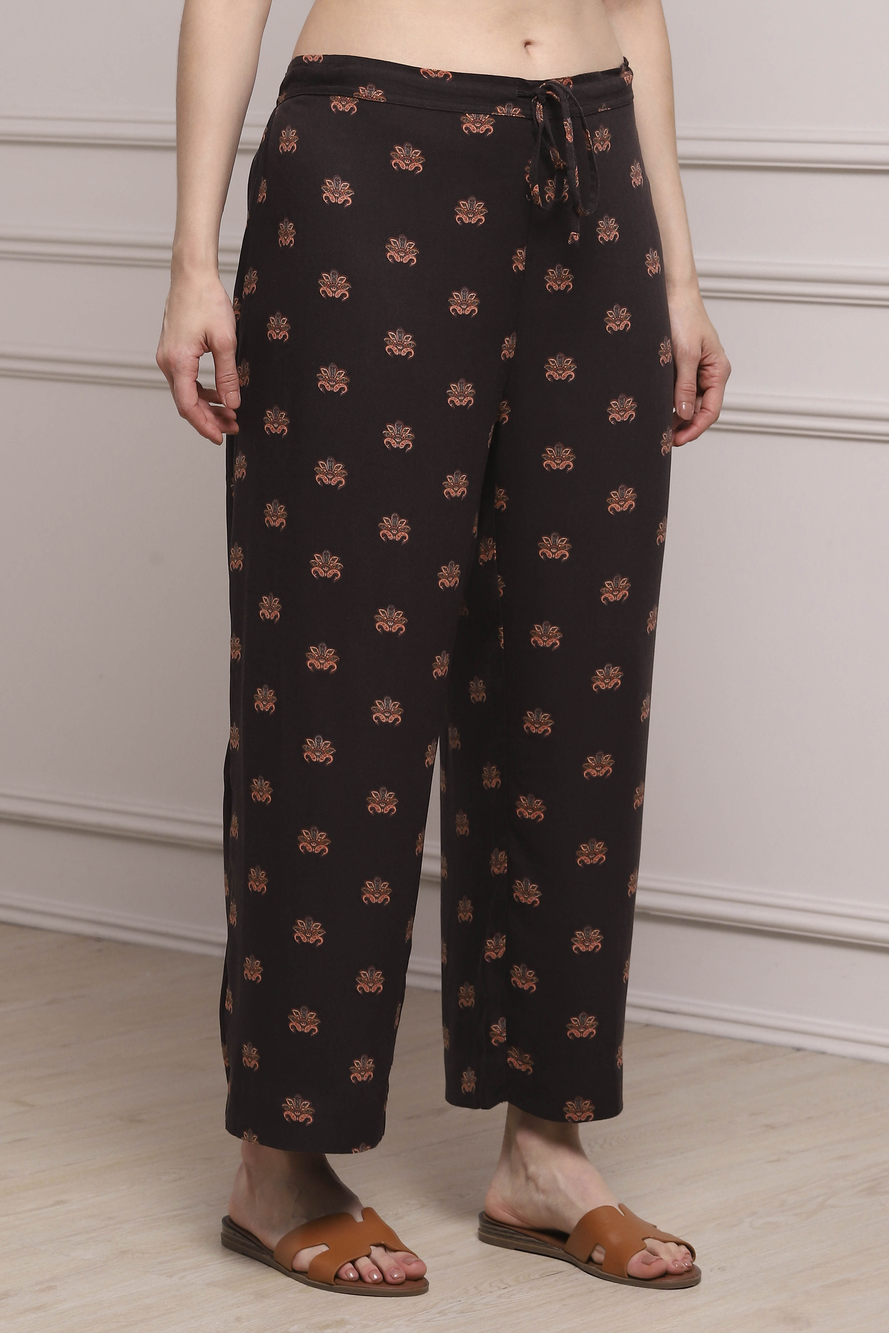 Brown Rayon Palazzo image number 3