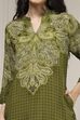Olive Green Printed Straight Kurta image number 1