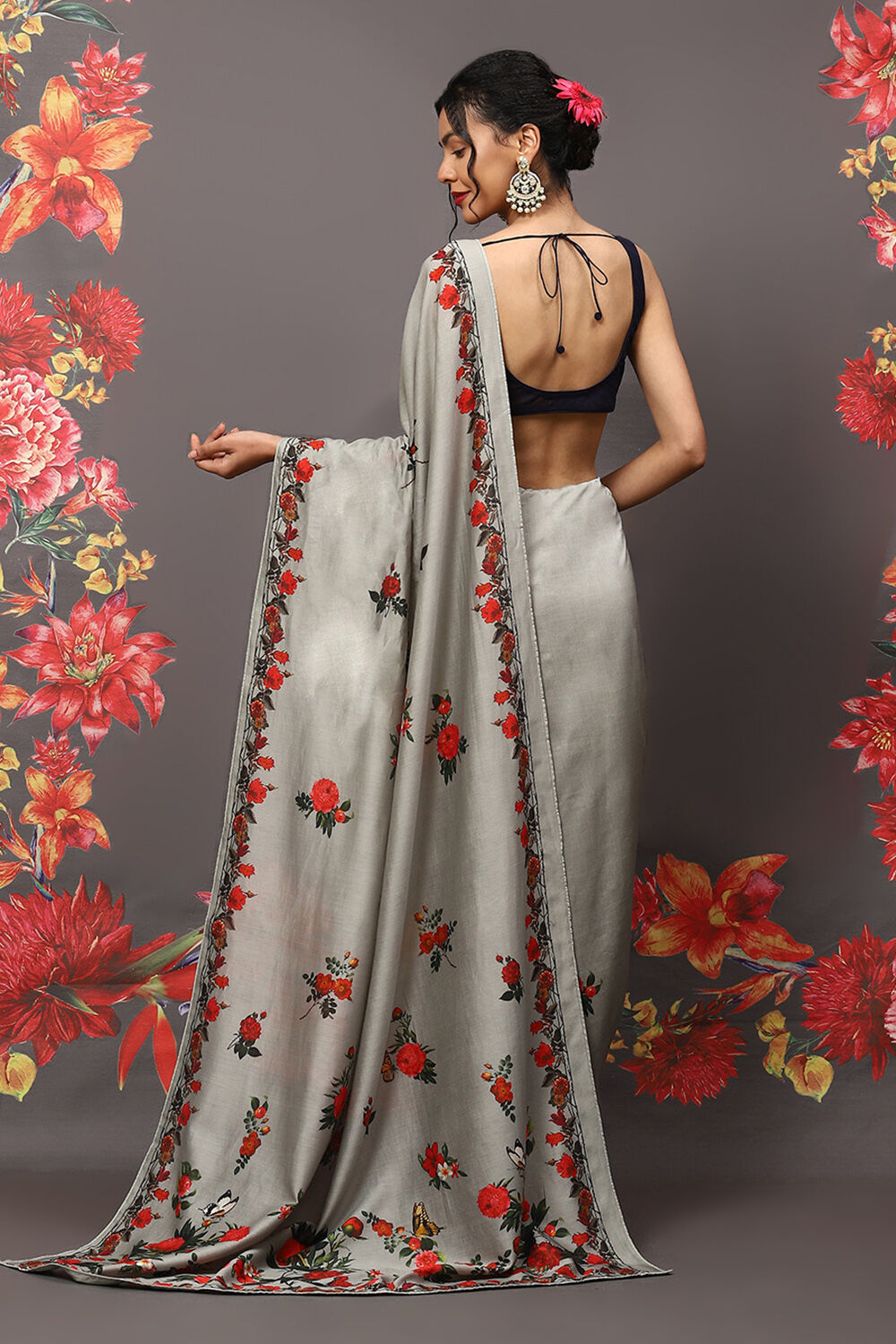 Pista Green Cotton Blend Saree image number 3