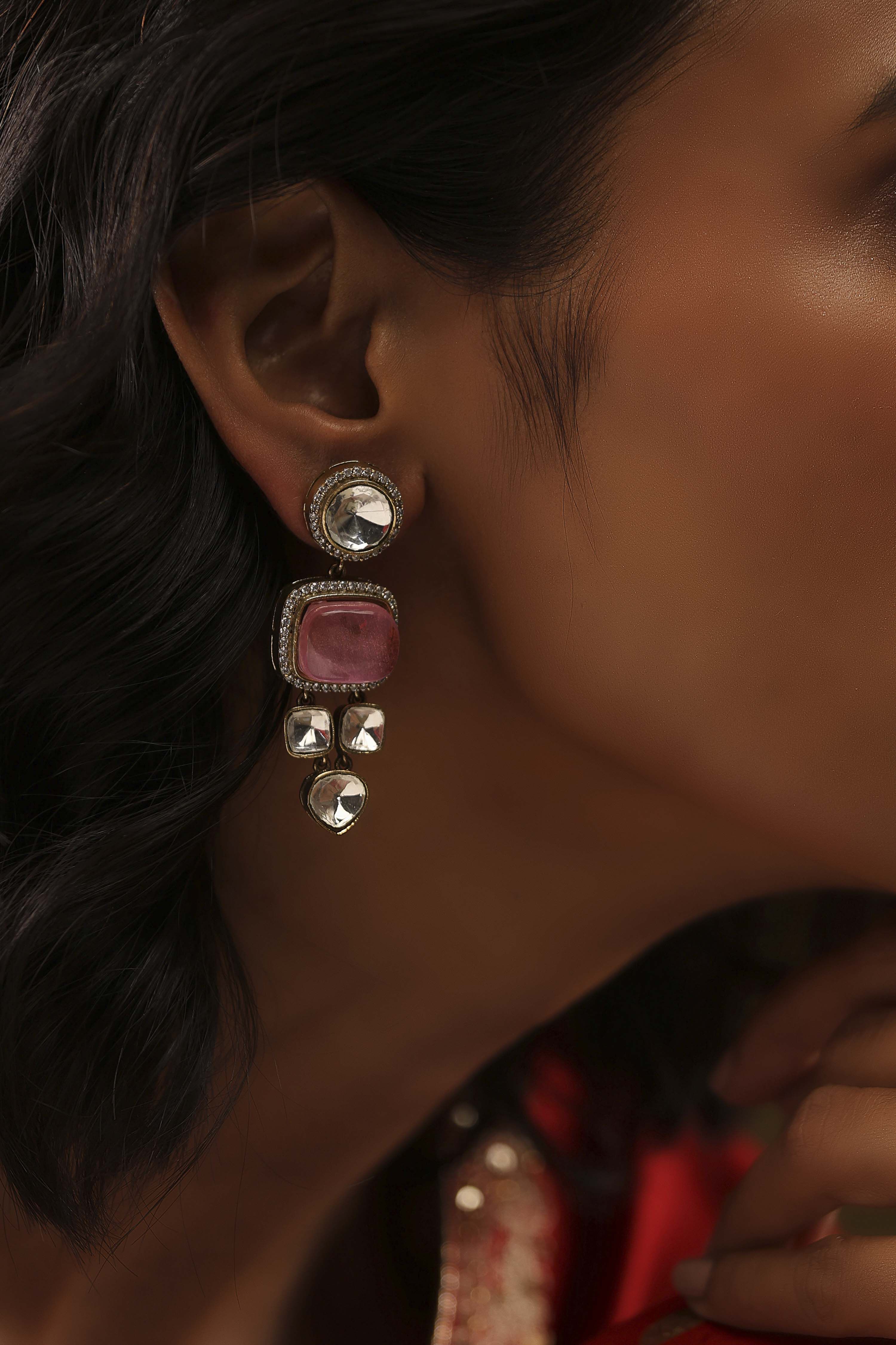 Light Pink Brass Drop & Danglers image number 1