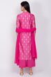Pink Poly Cotton Straight Kurta Palazzo Suit Set image number 3