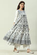 Black And White Viscose Flared Kurta Set image number 5