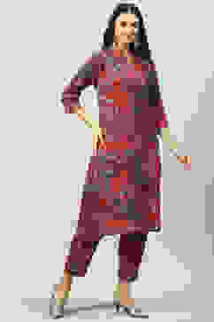 Maroon Straight 2 Piece Set image number 5