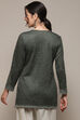 Green Cotton Blend Printed Straight Kurti image number 3