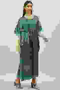 Forest Green Art Silk Printed Nightwear image number 3