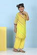 Yellow Cotton Striped Straight Suit Set image number 5