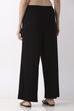 Black Viscose Lycra Relaxed Palazzos image number 5