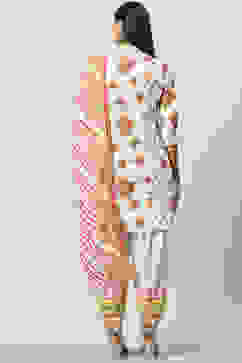 White Cotton Straight Kurta Salwar Suit Set image number 4