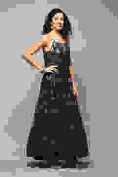 Dark Purple Polyester Tiered Dress image number 4