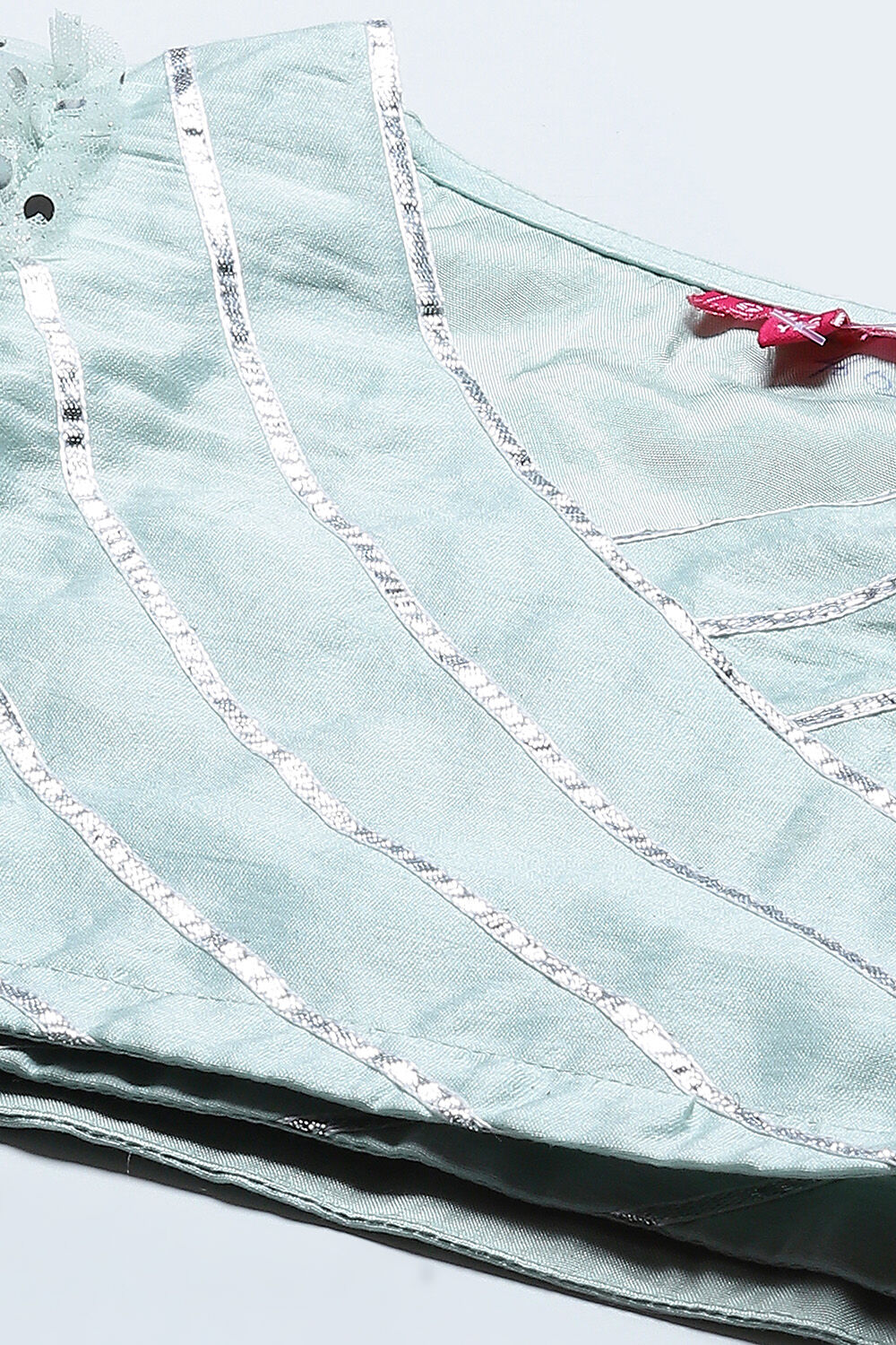 Powder Blue Art Silk Flared Lehenga Set image number 1