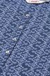 Blue Cotton A-Line Printed Kurta image number 1