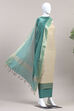 Rust Poly Silk Banarasi Unstitched Suit Set image number 4