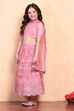 Rose Pink Net Blouse Lehenga Set image number 3