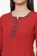 Red Straight Printed Kurti image number 1