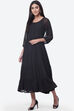 Black Art Silk Fusion Dress image number 2