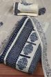 Indigo Cotton Printed Embroidered Unstitched Suit Set image number 0
