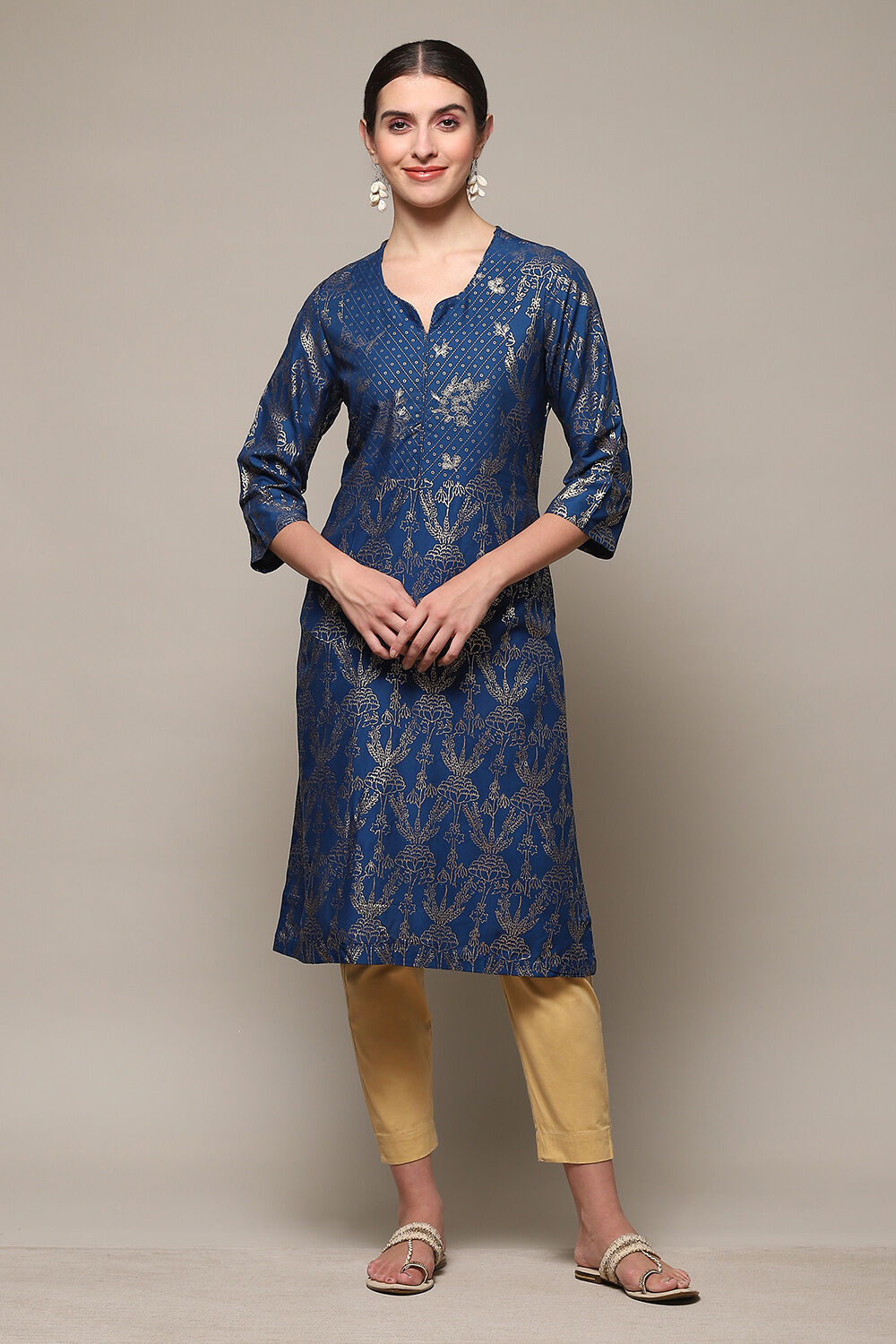 Blue Rayon Flared 2 Piece Set image number 0
