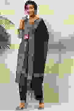 Beige Cotton Handloom Unstitched Suit Set image number 5