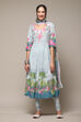 Powder Blue Cotton Anarkali Suit Set image number 7