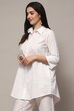 Lilac Cotton Straight Embroidered Shirt image number 2