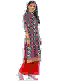 Black Cotton Straight Kurta image number 3