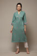 Peach Acrylic Straight Yarndyed Kurta image number 1