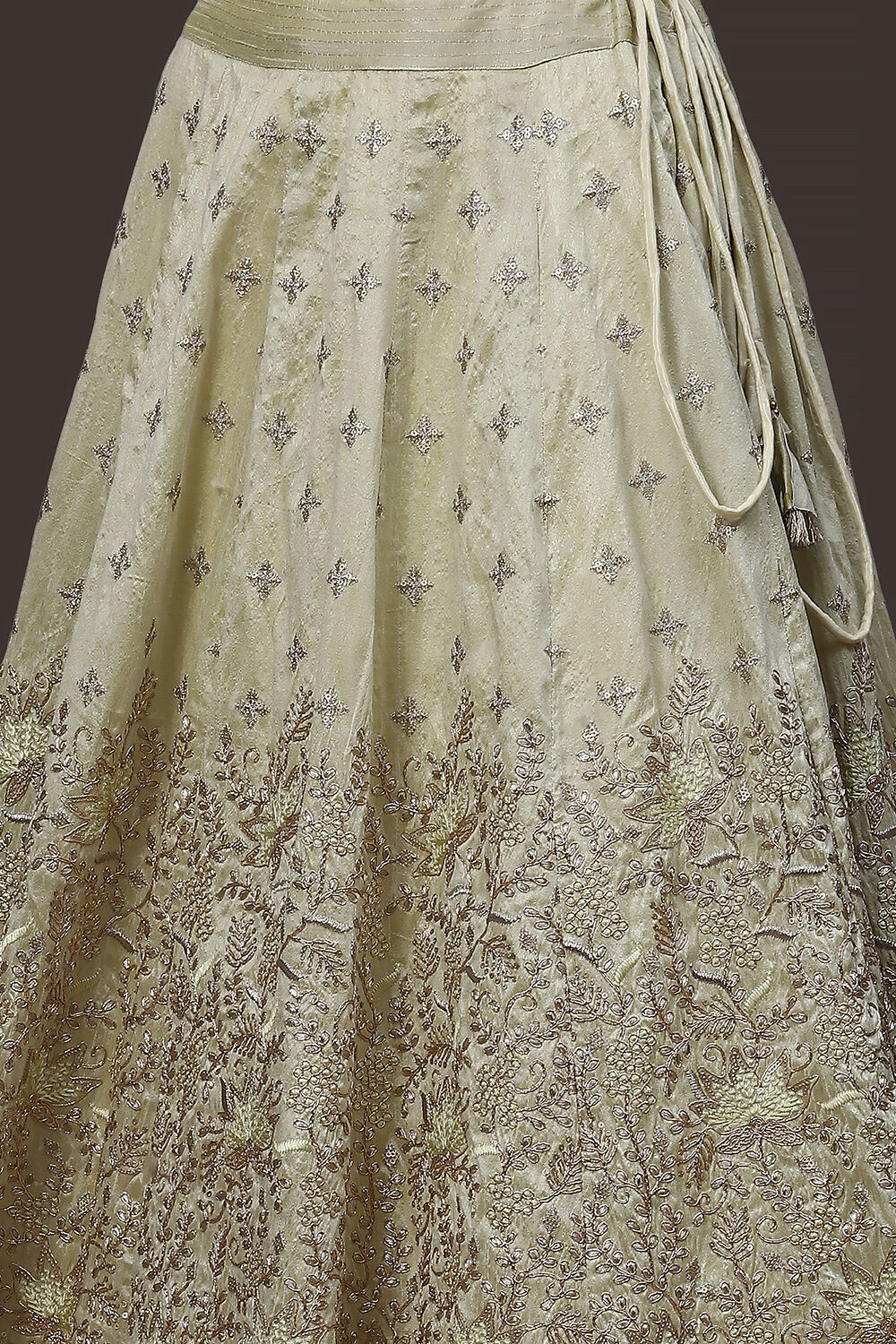 Berry Red Zari Embroidered Lehenga Set image number 2