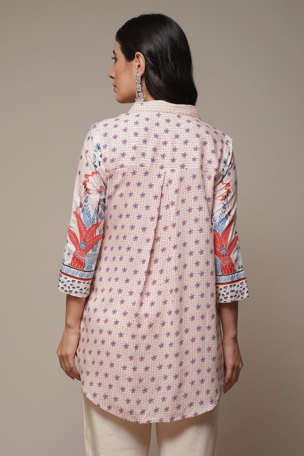 Ecru Rayon Printed Shirt image number 2