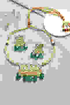 Dark Green Alloy Necklace Set image number 0