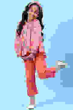 Coral Cotton Flared Printed Top image number 0