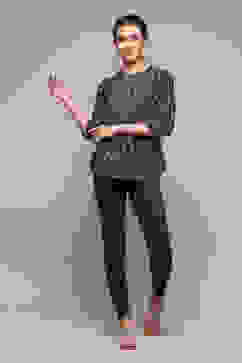 Indigo Cotton Blend Solid Churidar image number 0