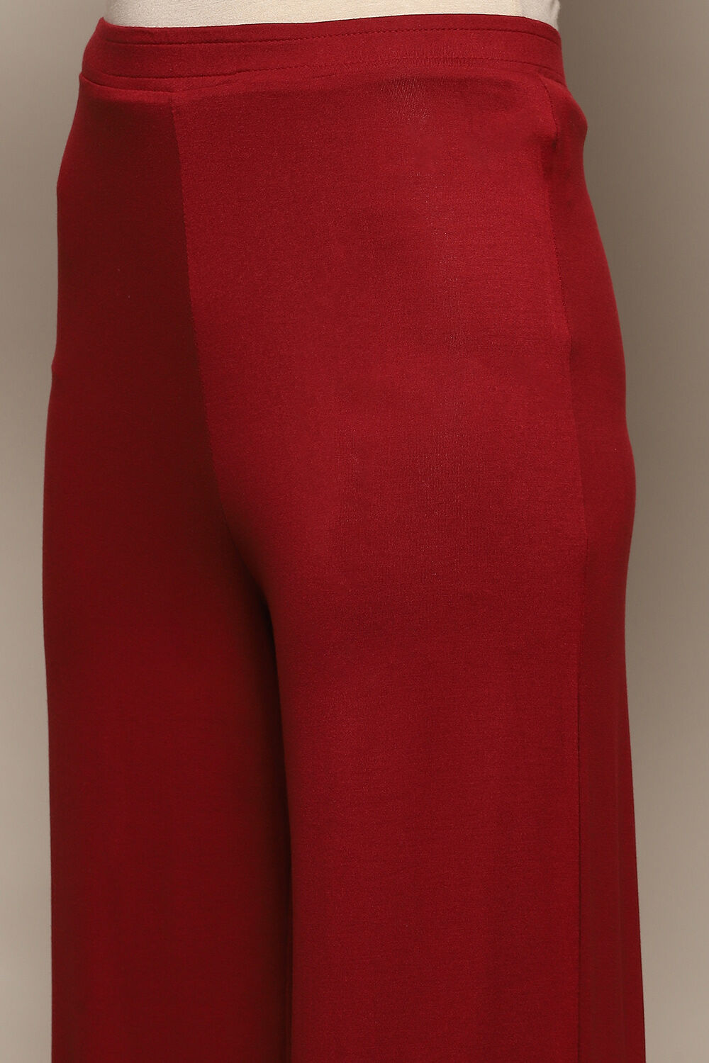 Beige Viscose Blend Solid Palazzo image number 1